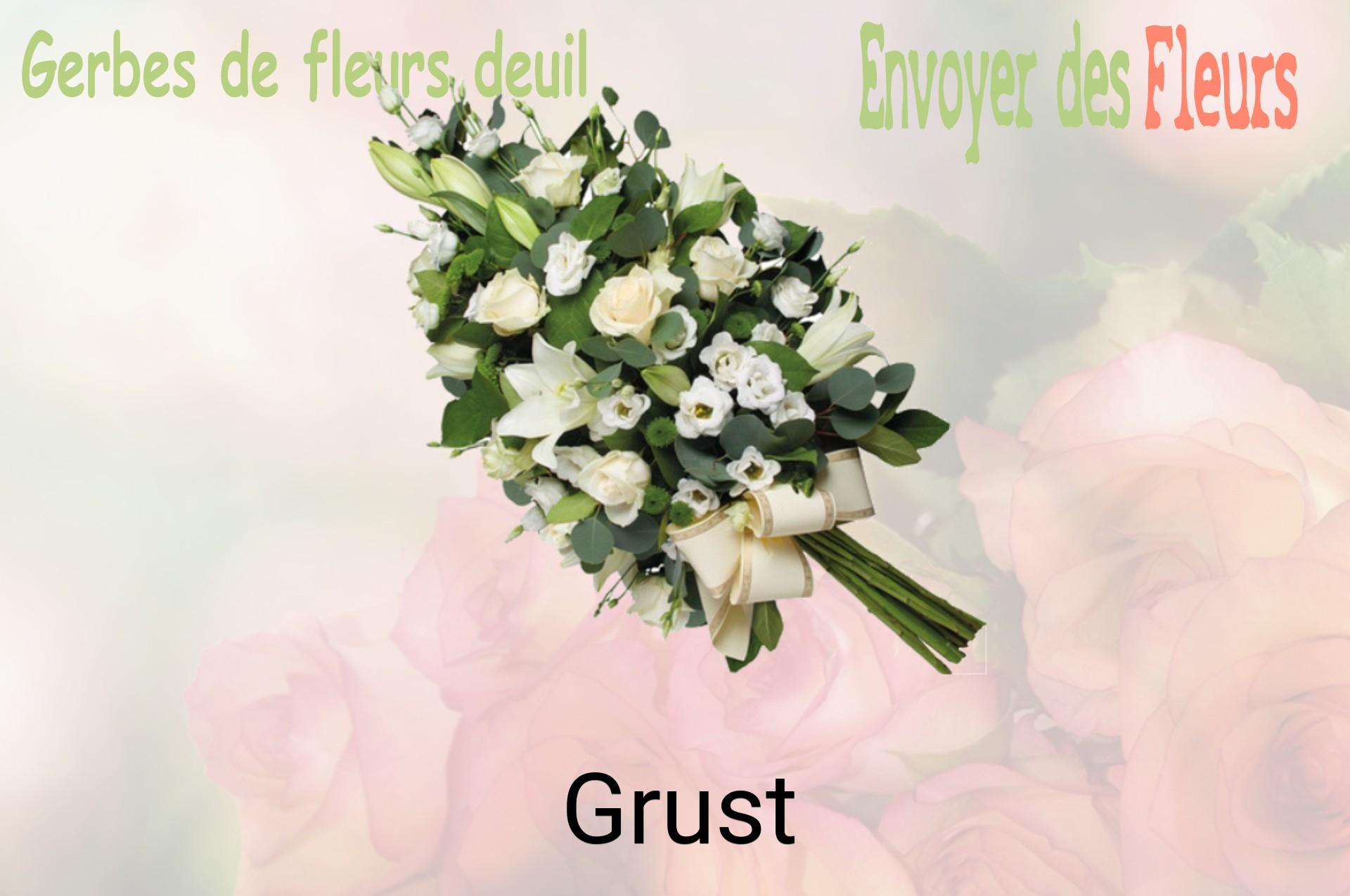 Gerbe de fleurs de deuil livrée à Grust